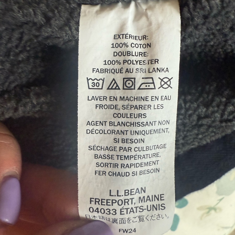 LL Bean Fleece Lined Flannel Plaid Button Up Shirt Jacket Shacket Large Tall - Picture 10 of 11